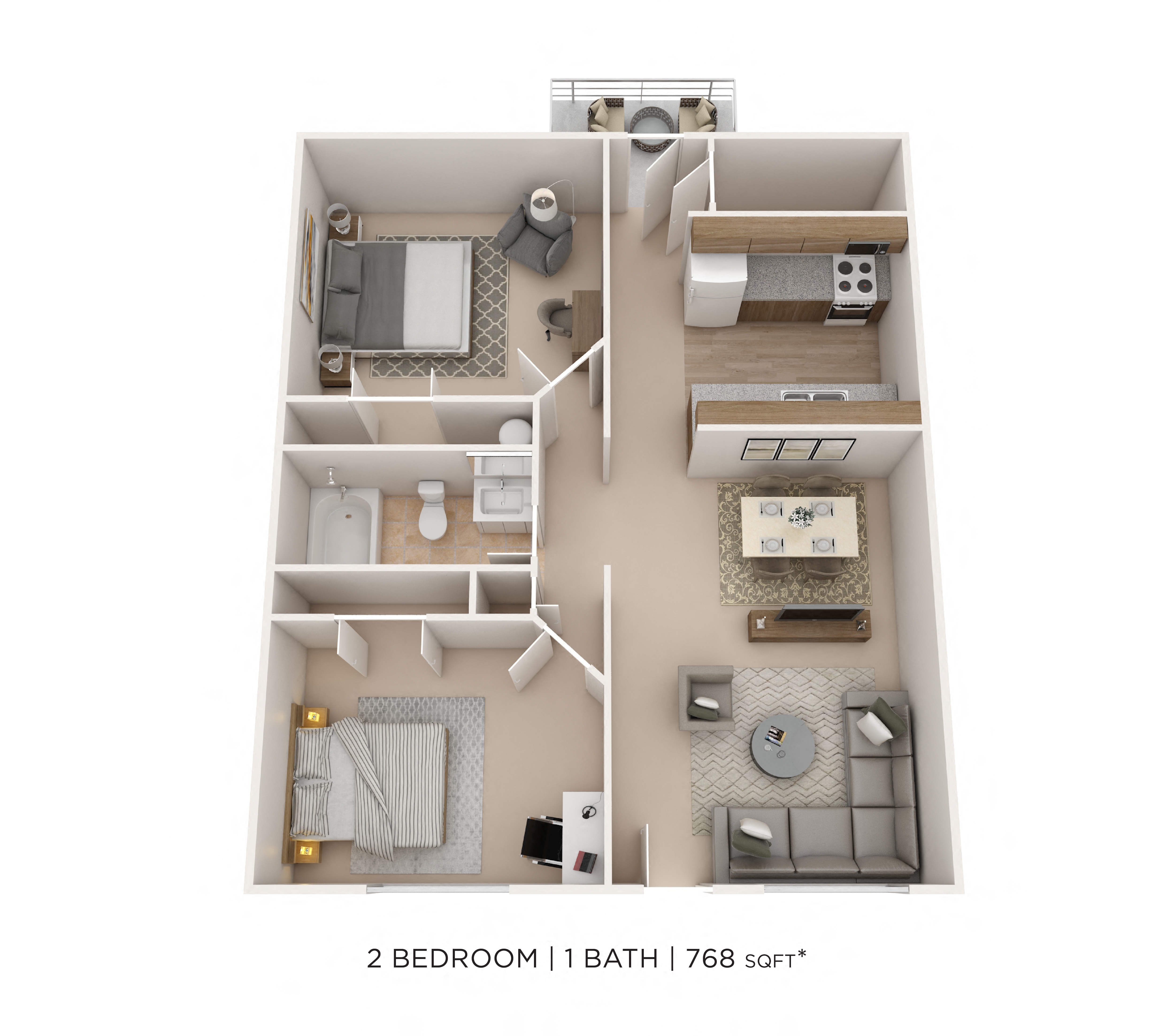 Two Bedroom floor plan