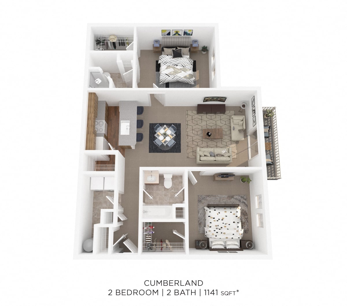 Two Bedroom 2 Bath - The Cumberland floor plan