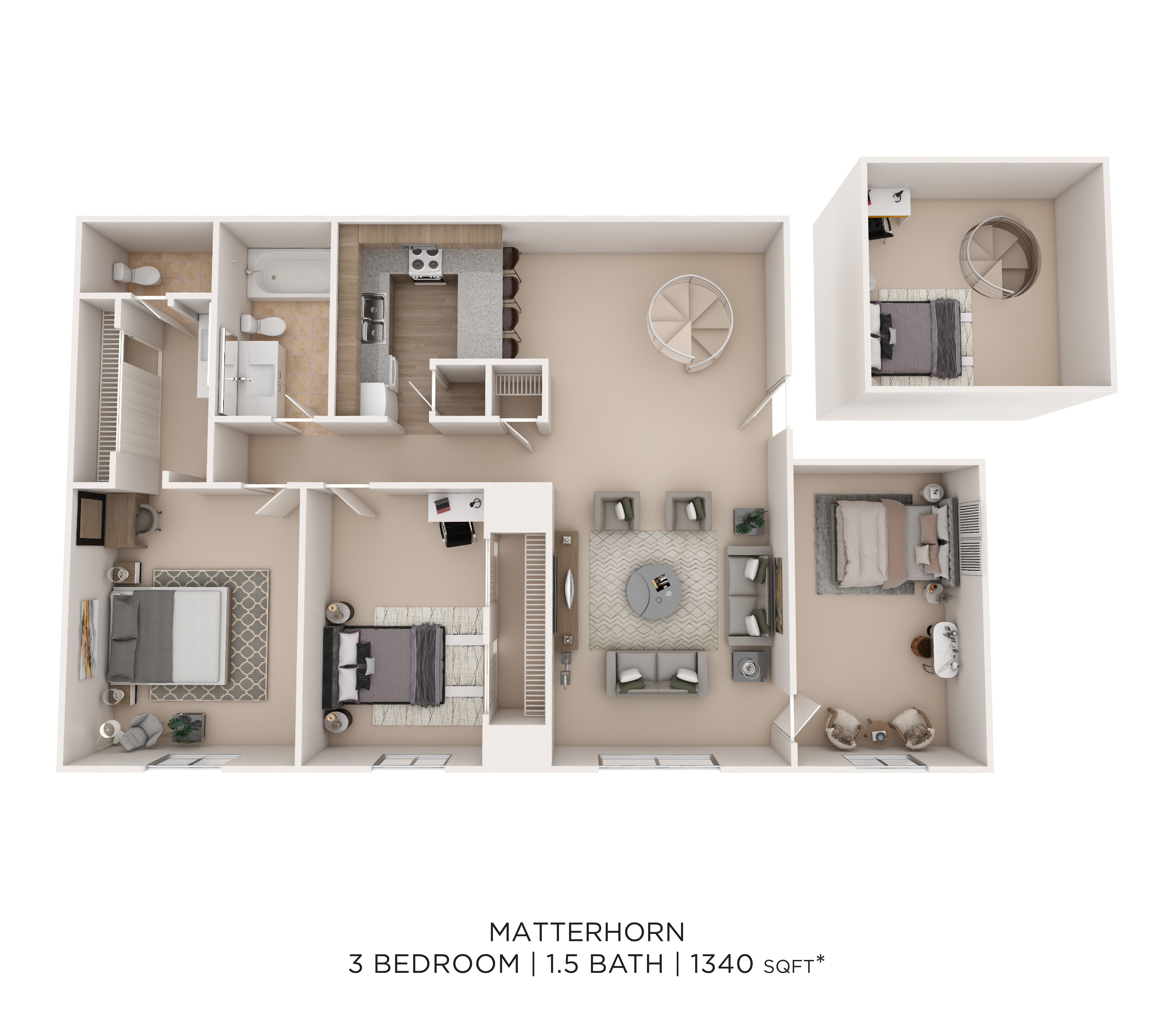 Matterhorn Three Bedroom 1340 floor plan