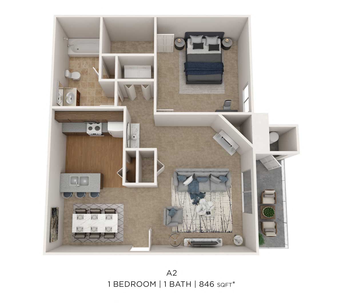 One Bedroom floor plan