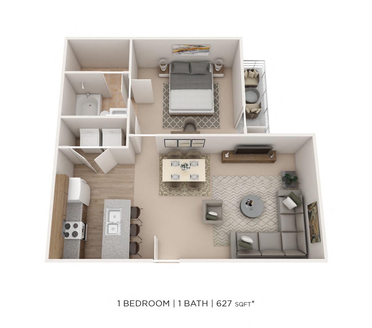 One Bedroom floor plan