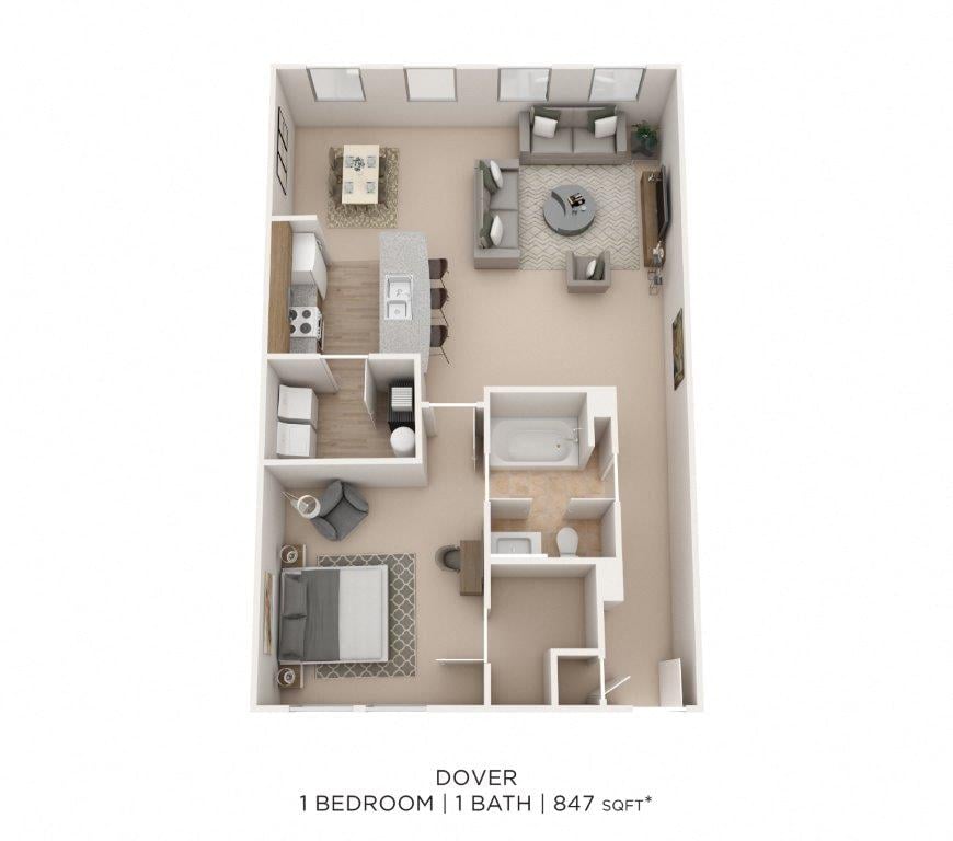 One Bedroom-Dover floor plan