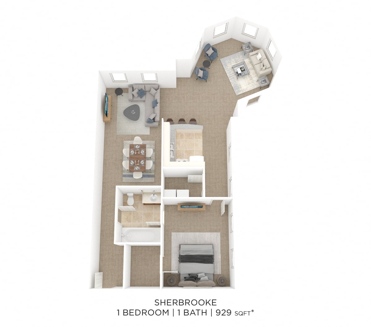 One Bedroom- Sherbrooke floor plan