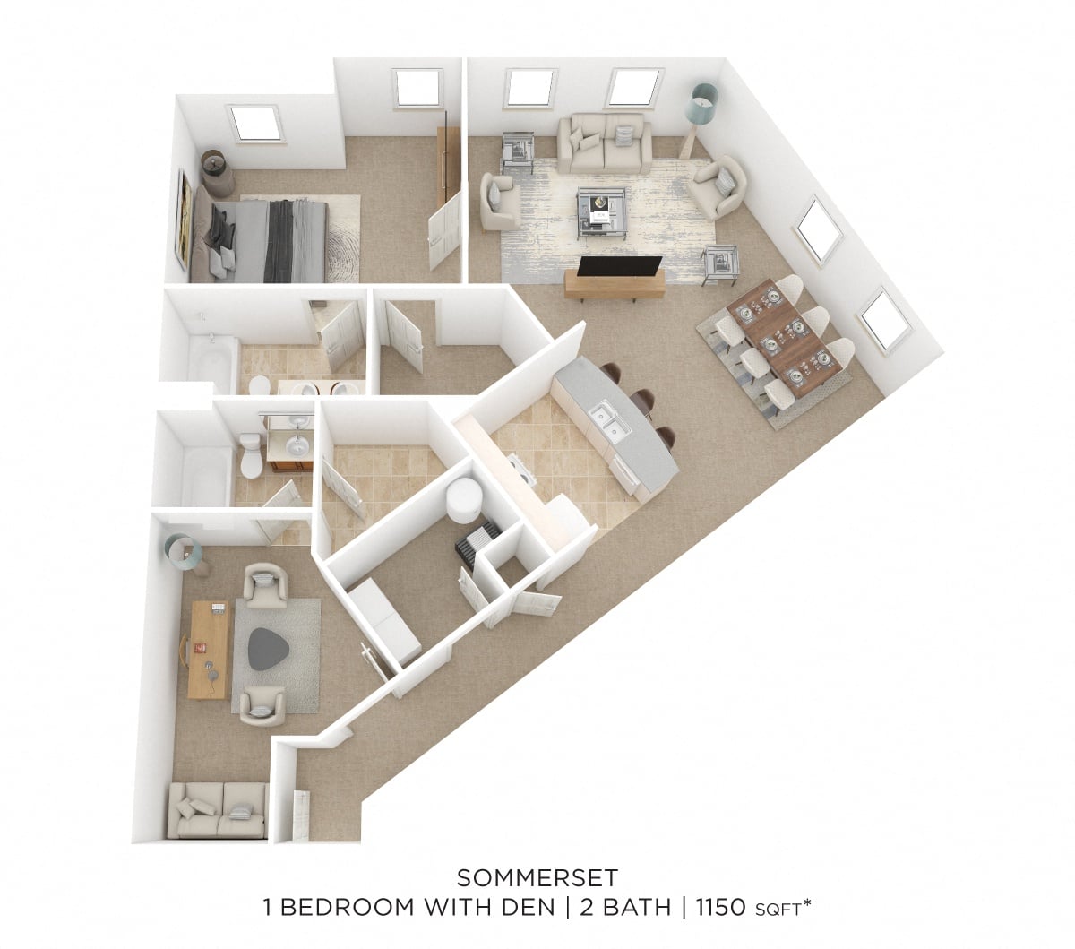 Two Bedroom 2 Bath- Sommerset floor plan