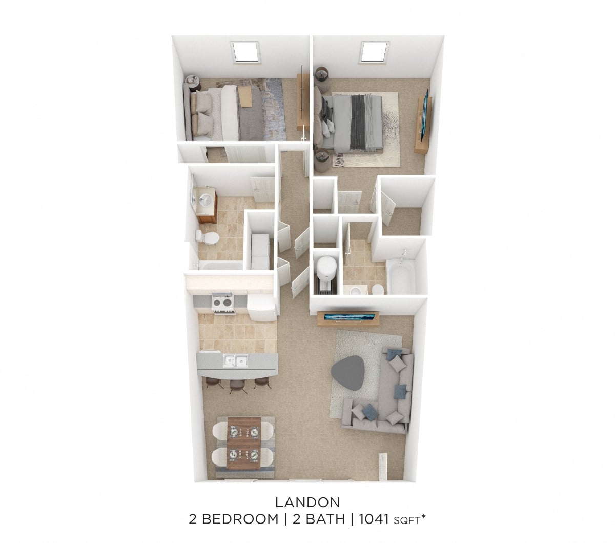 Two Bedroom 2 Bath-Landon floor plan
