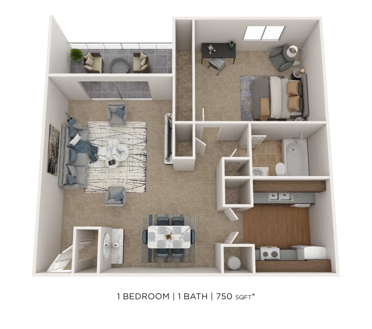 One Bedroom floor plan