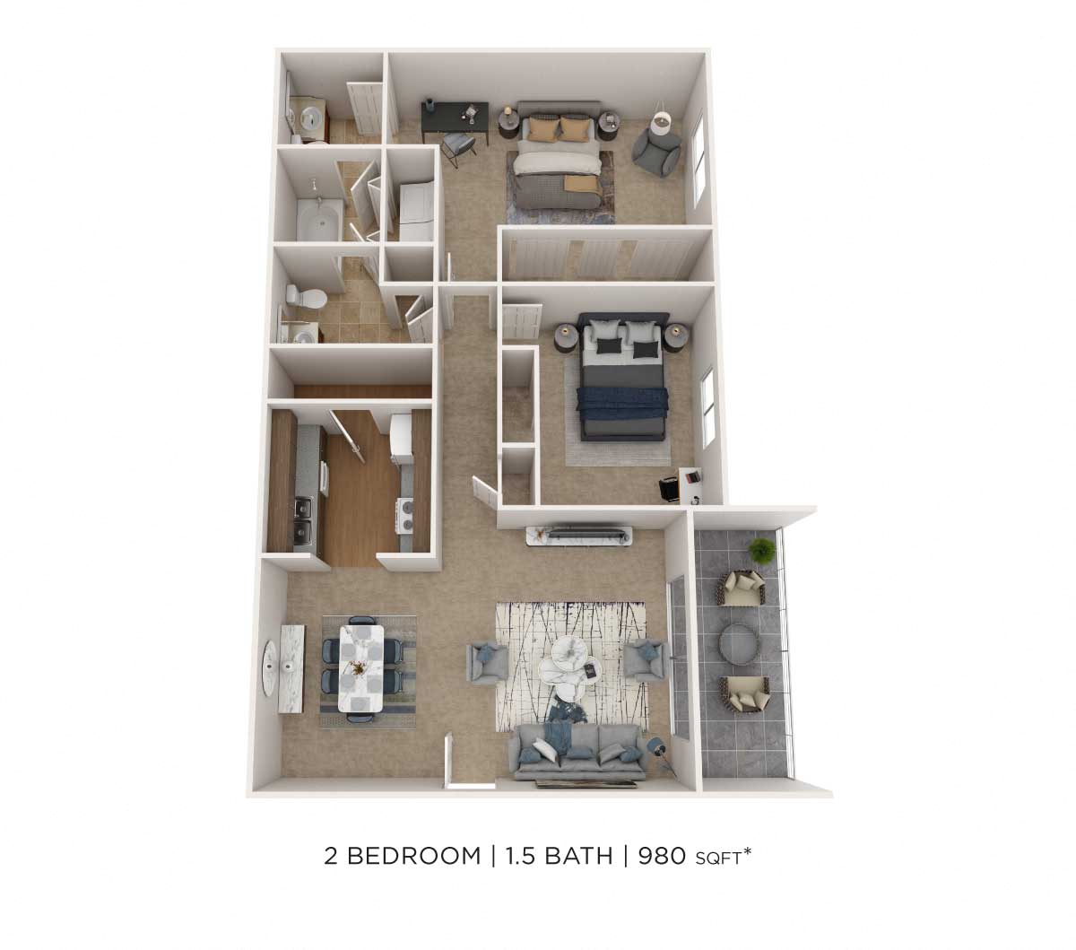 Two Bedroom floor plan