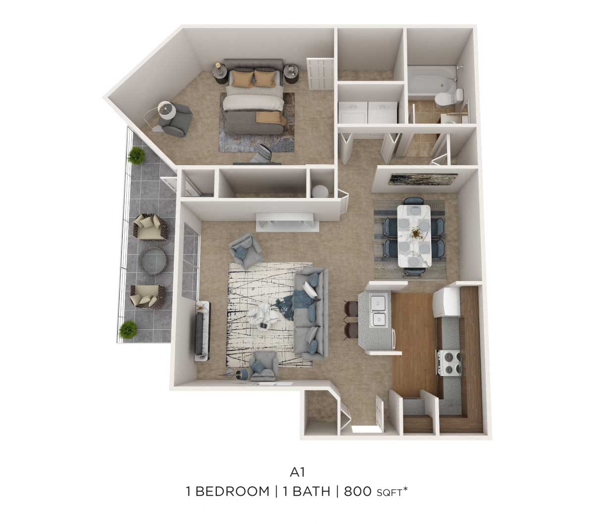 One Bedroom floor plan