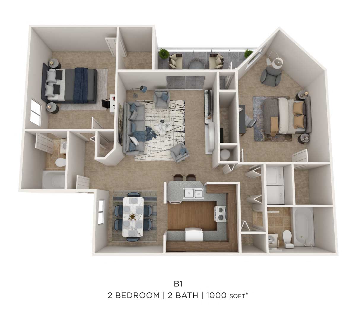 Two Bedroom floor plan