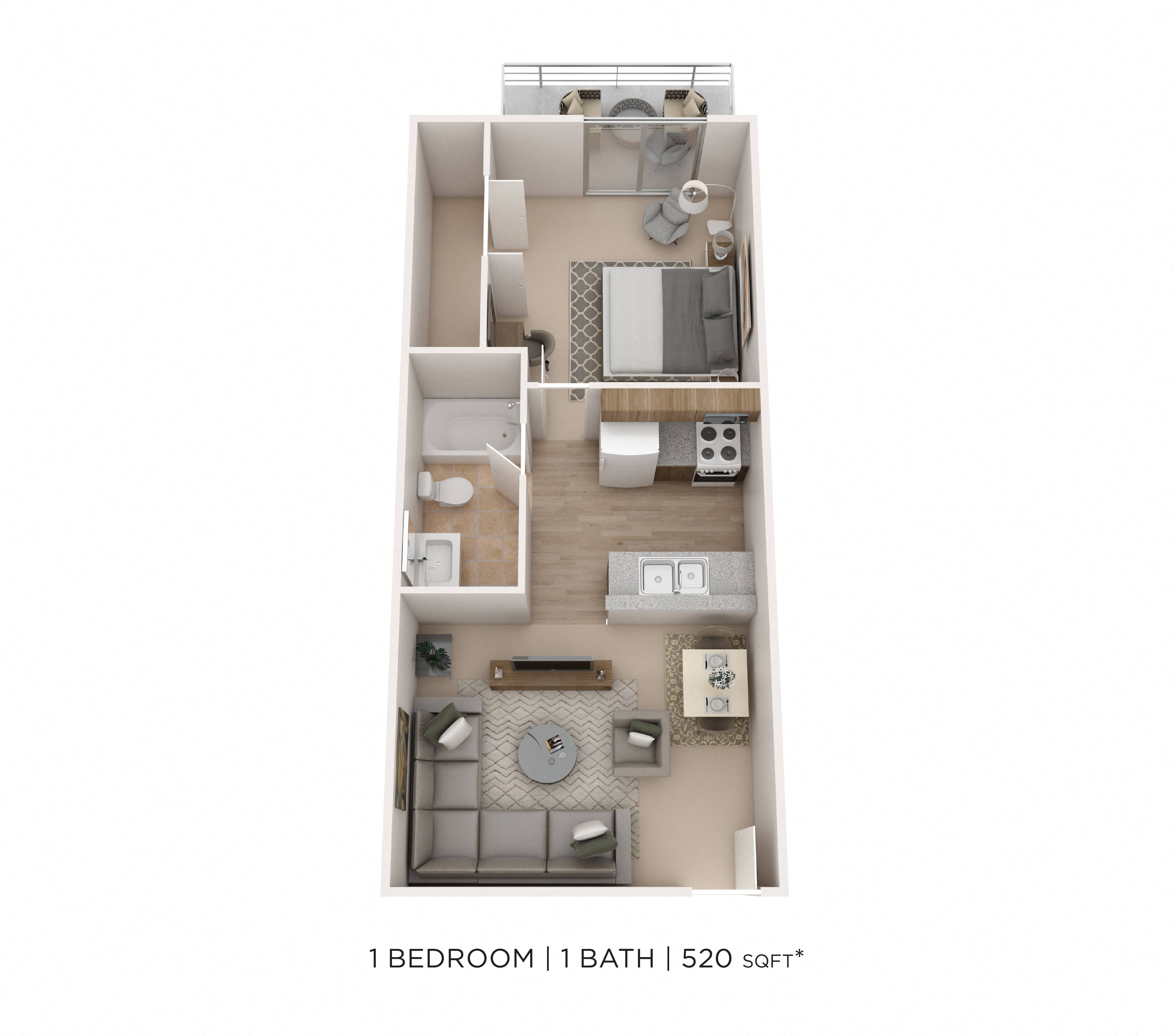 One Bedroom floor plan