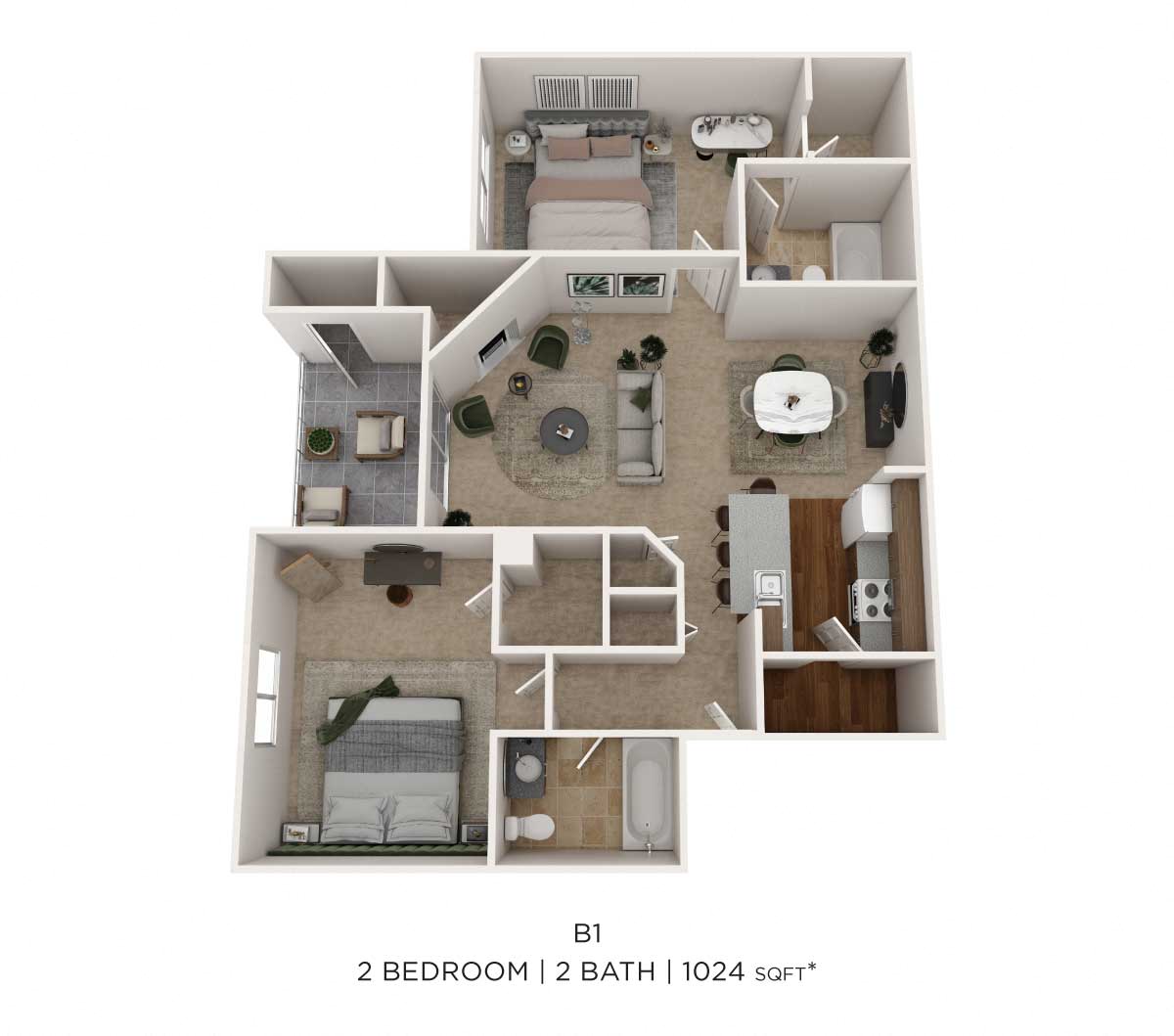 Two Bedroom floor plan