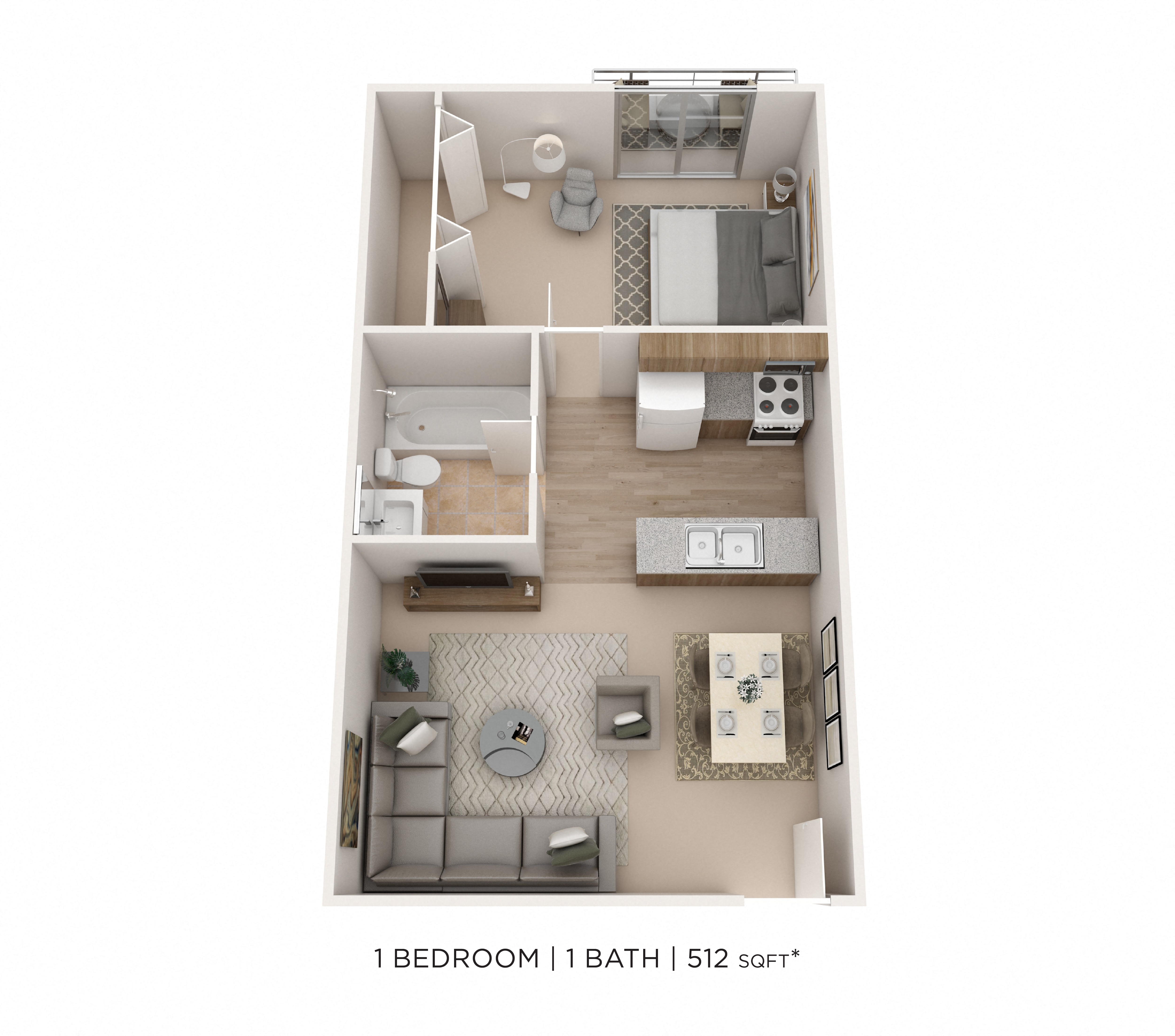 One Bedroom floor plan