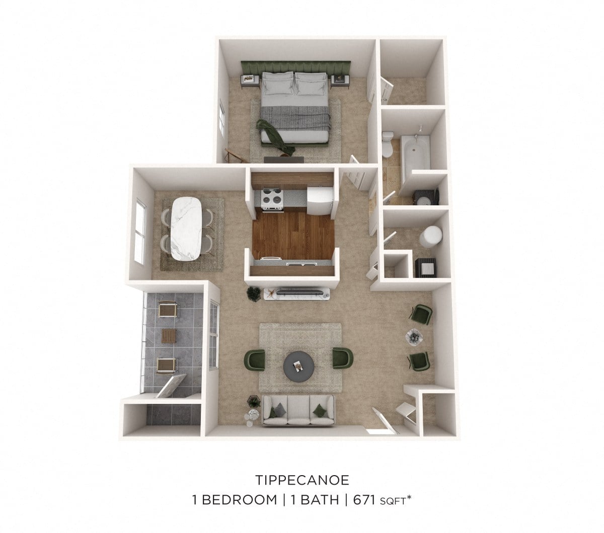 One Bedroom floor plan