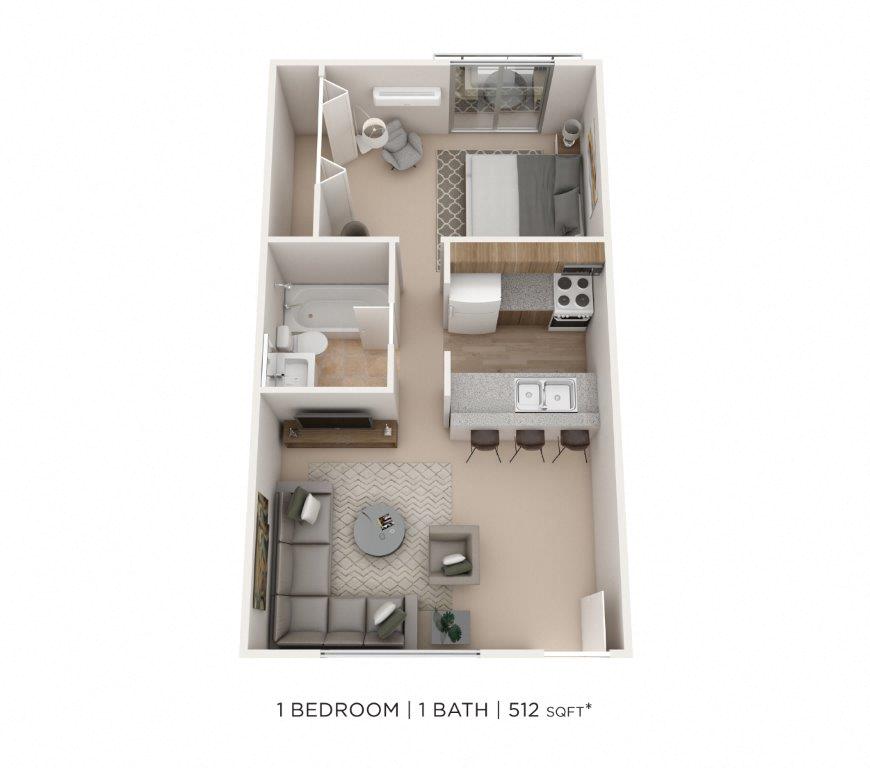 One Bedroom floor plan