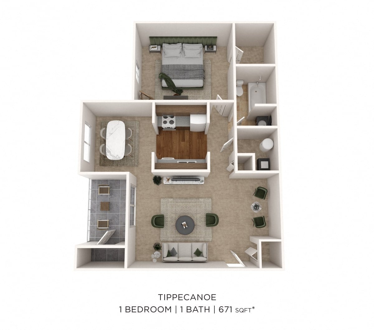One Bedroom floor plan