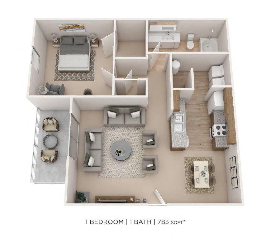 One Bedroom floor plan