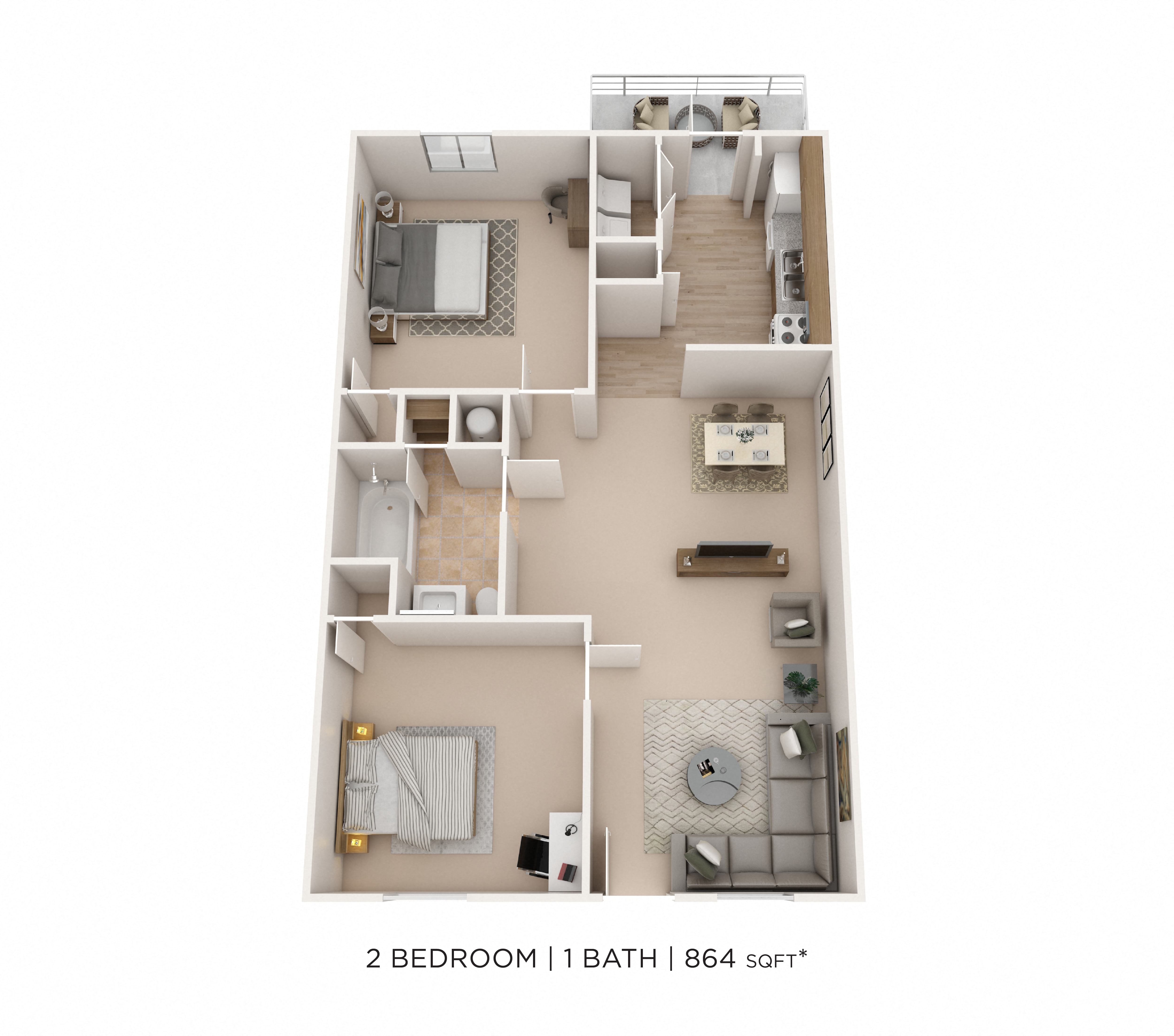 Two Bedroom floor plan