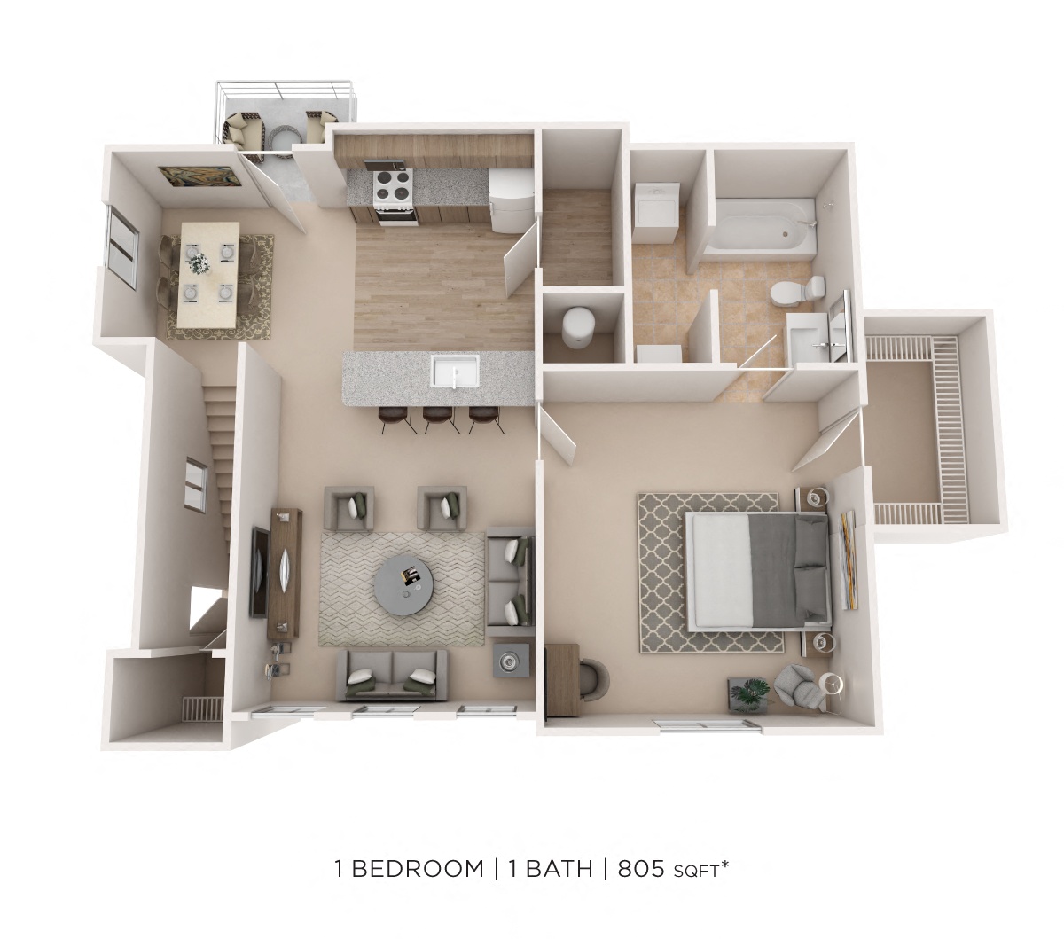 One Bedroom floor plan