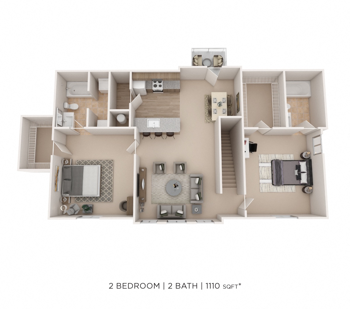 Two Bedroom 2 Bath floor plan