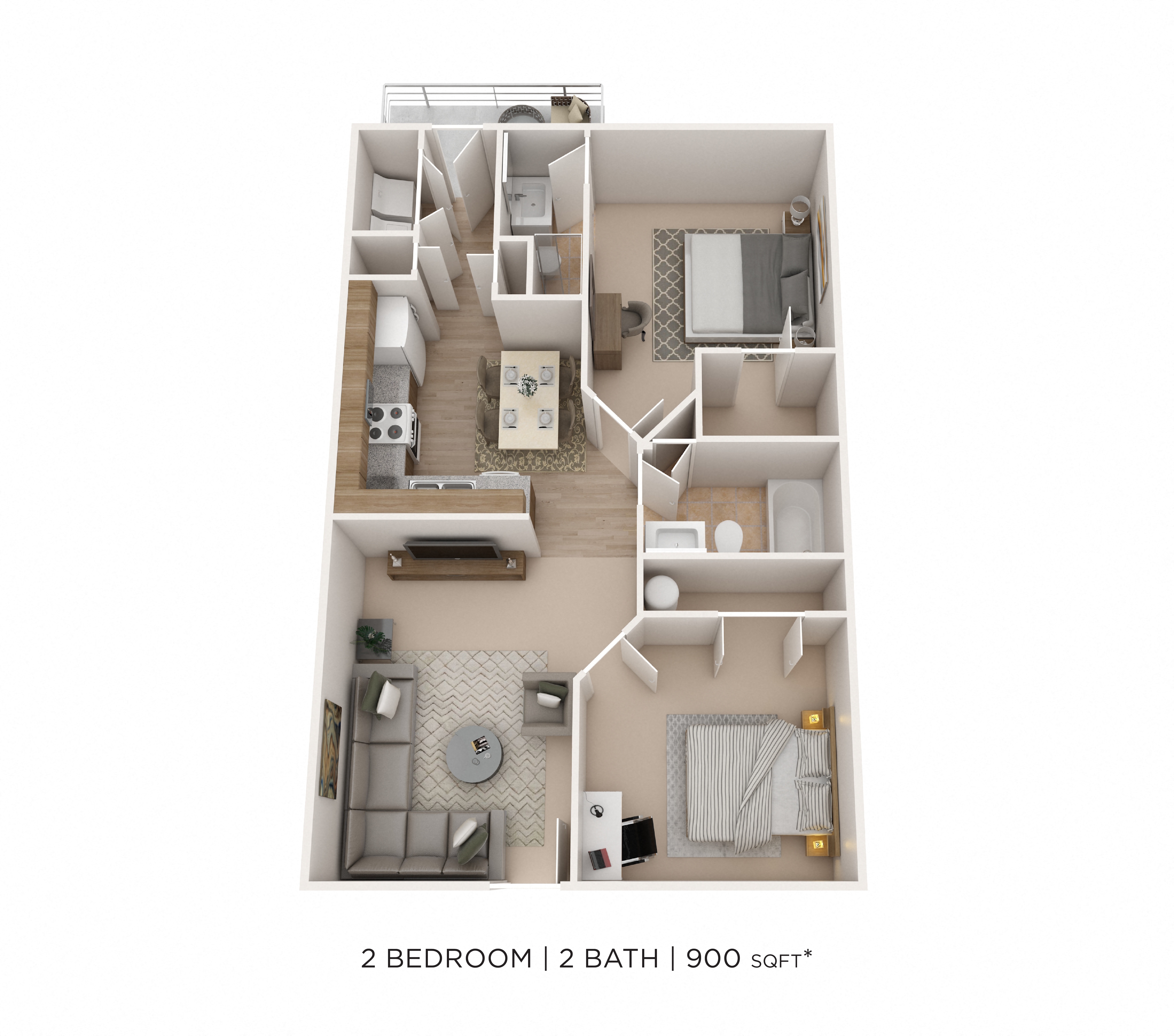 Two Bedroom 2 Bath floor plan