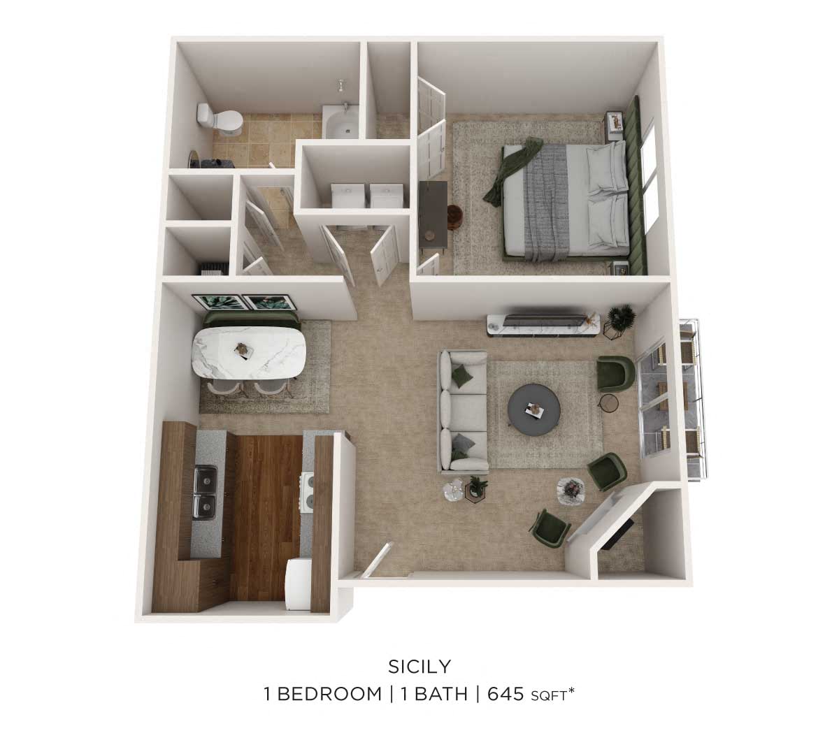 One Bedroom floor plan