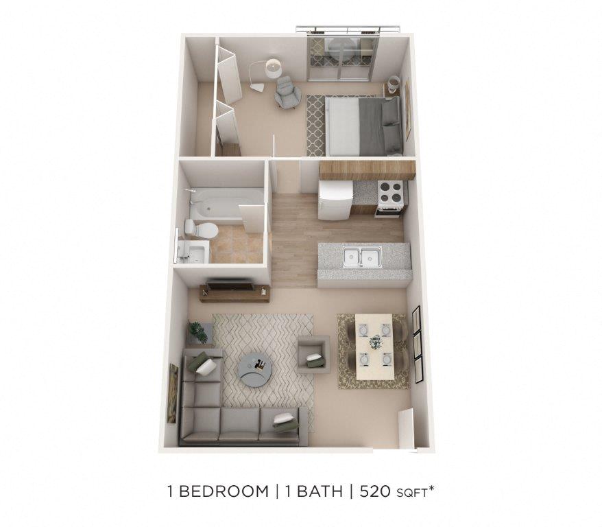 One Bedroom floor plan