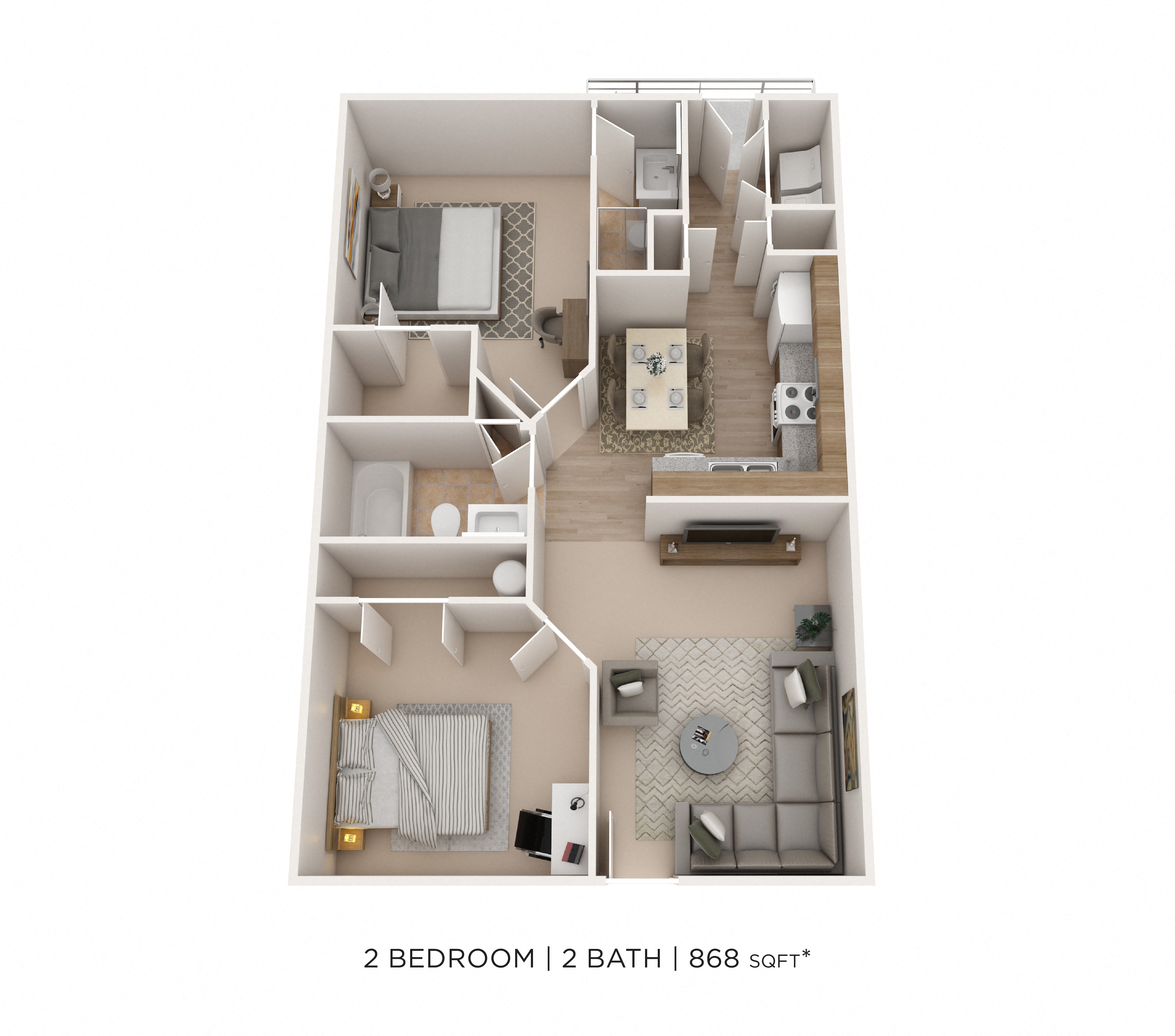 Two Bedroom 2 Bath floor plan