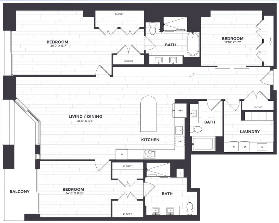 Floor Plan Image of Apartment Apt 1315