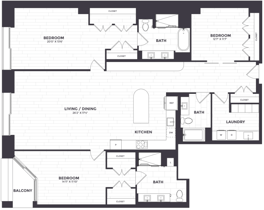 Floor Plan Image of Apartment Apt 1215