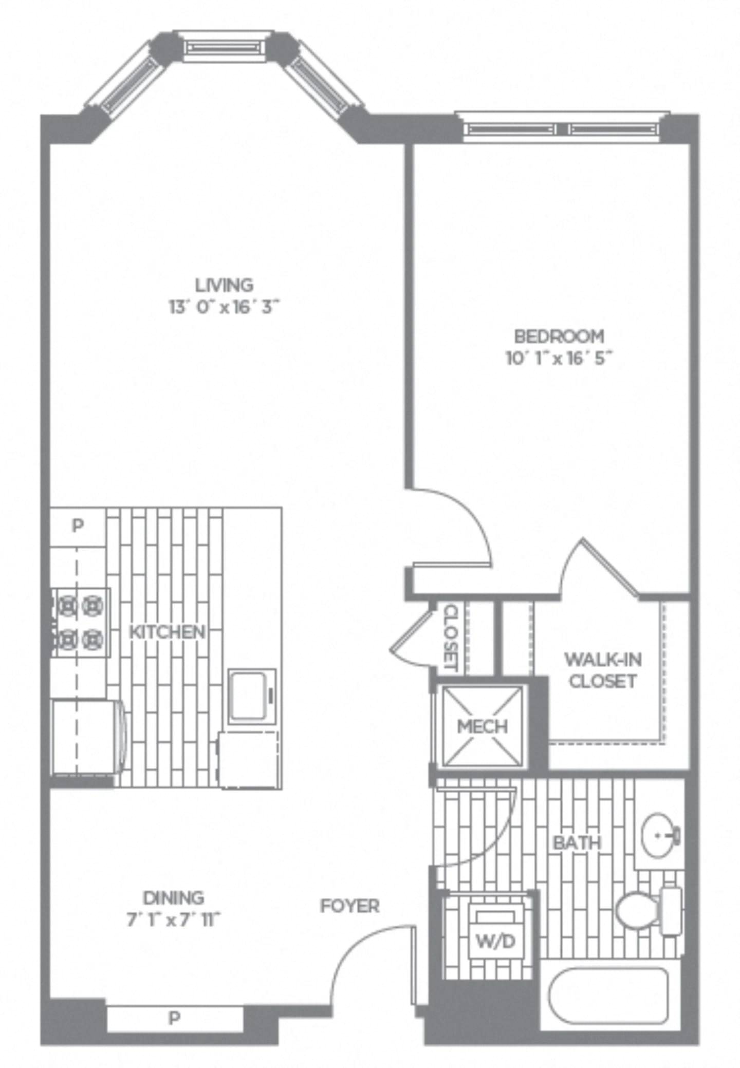 Floor Plan Image of Apartment Apt 220-1