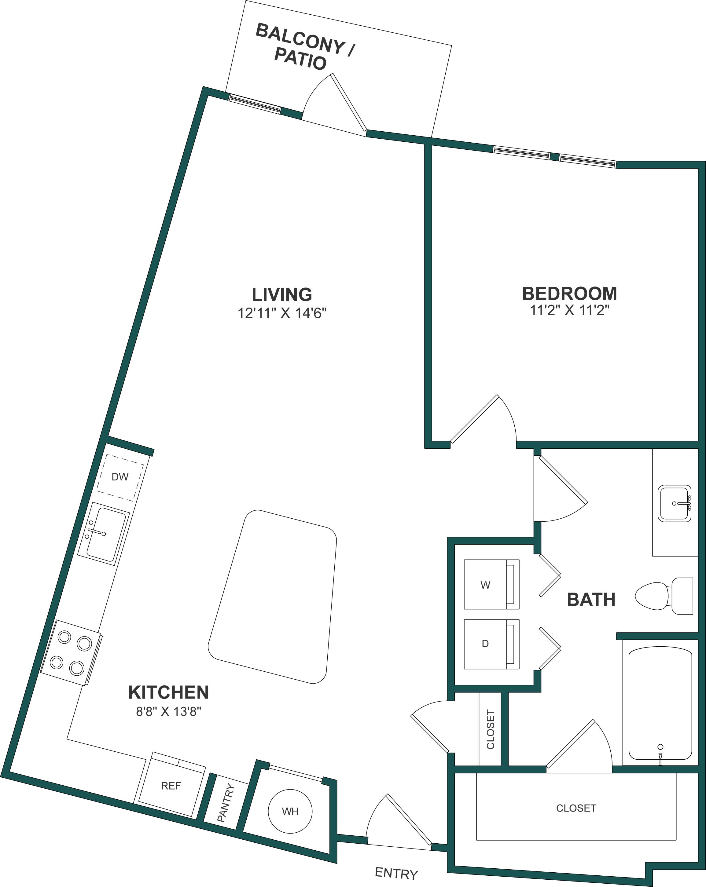 Floor Plan Image of Apartment Apt A-4007