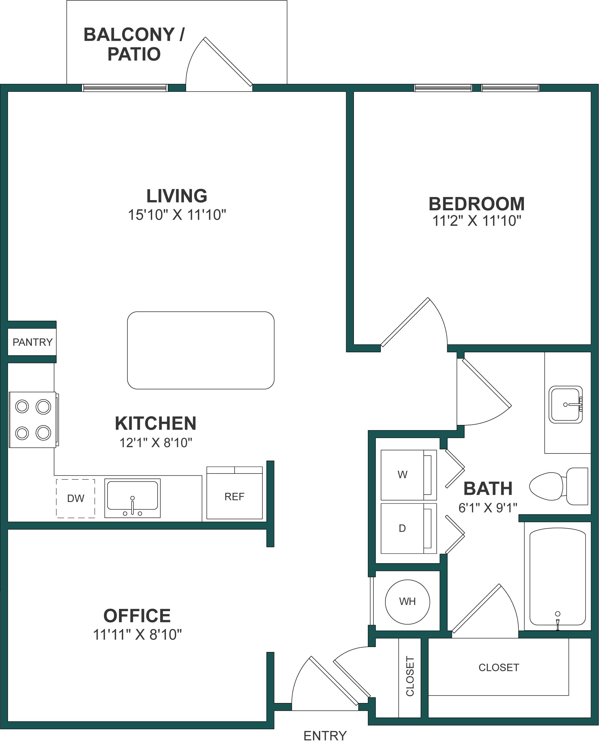 Floor Plan Image of Apartment Apt C-2049