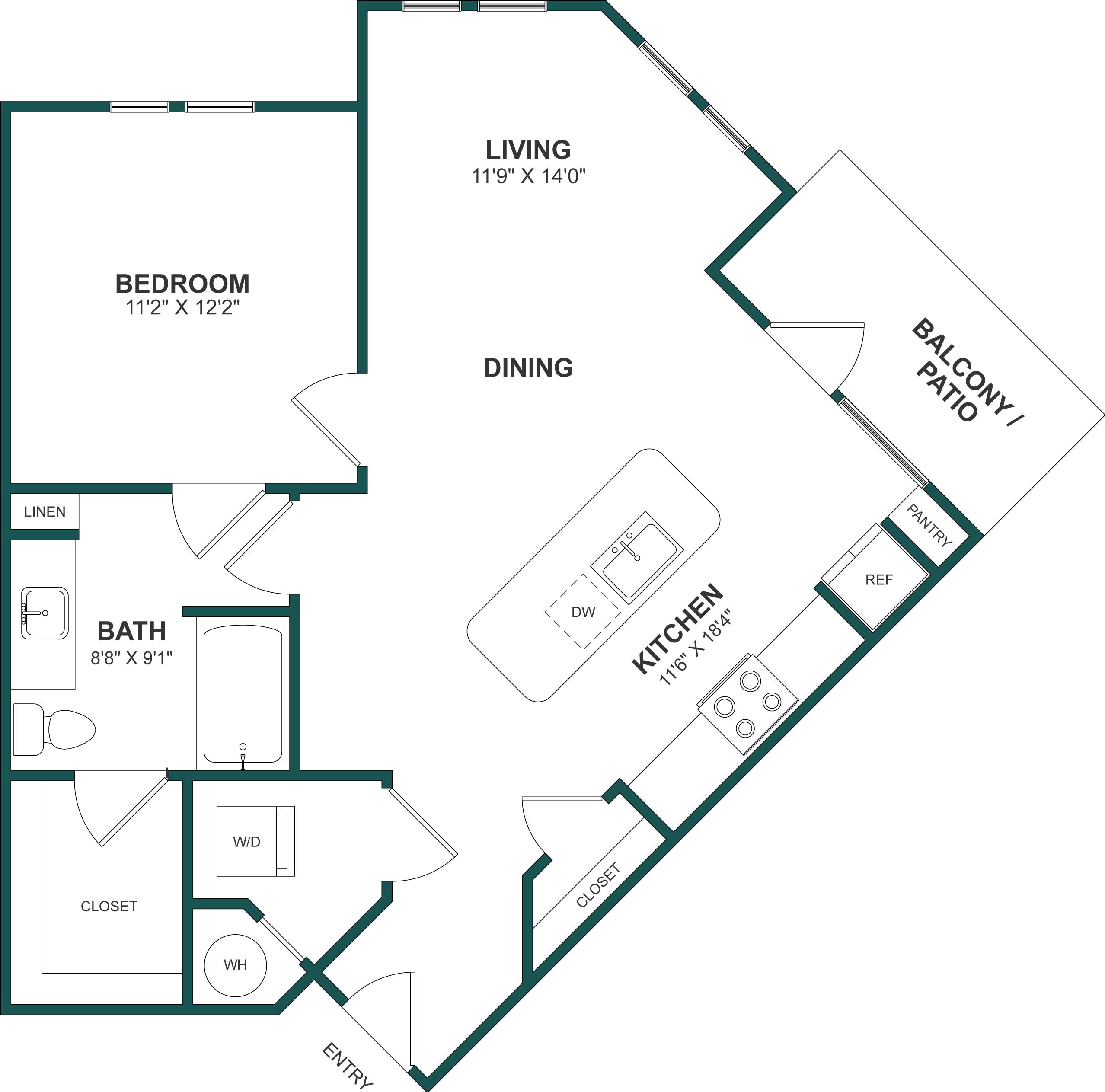 Floor Plan Image of Apartment Apt C-1044