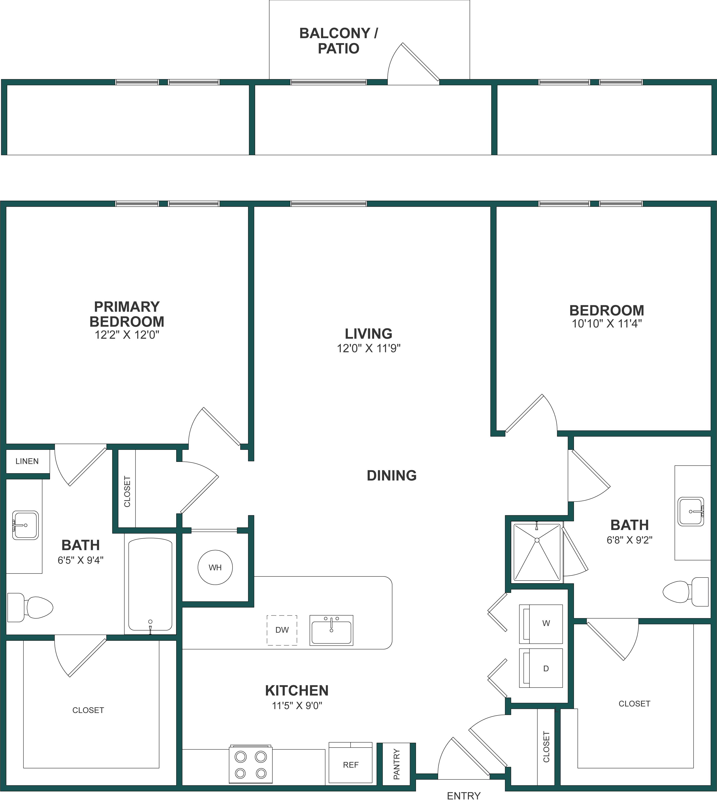 Floor Plan Image of Apartment Apt B-1063