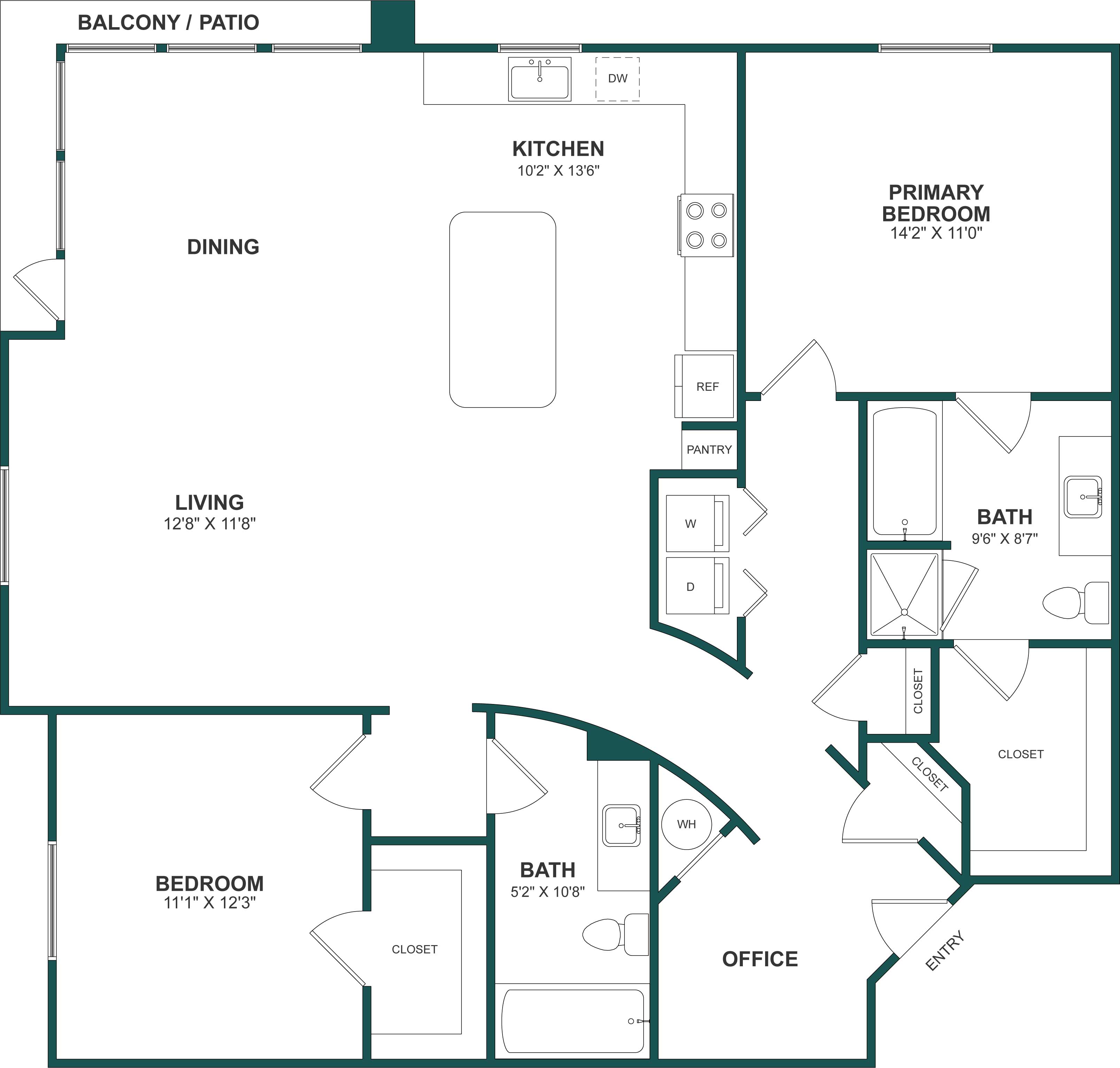 Floor Plan Image of Apartment Apt C-4054