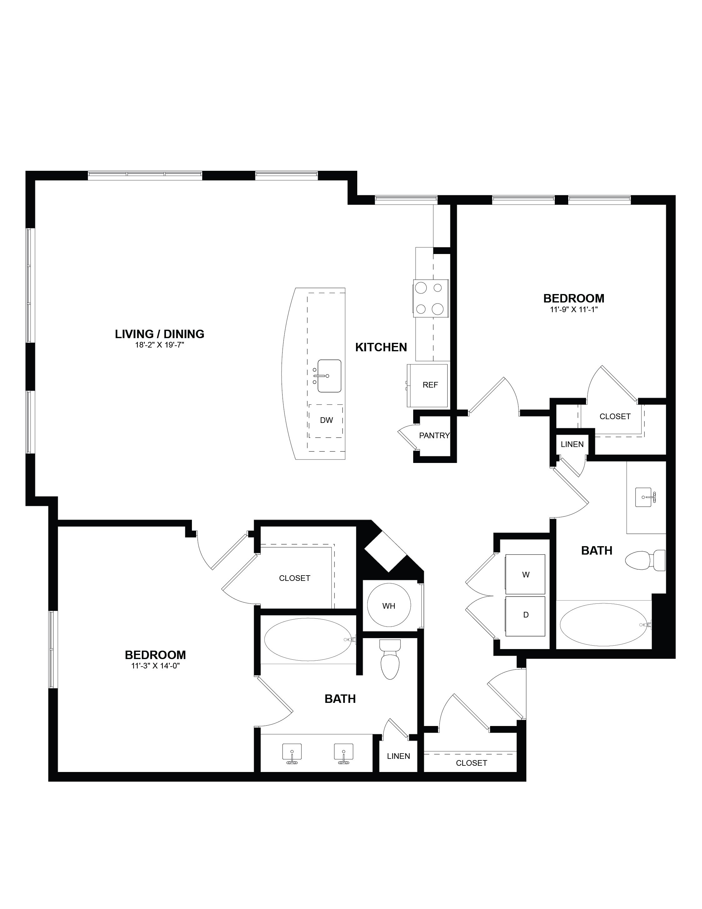 Floor Plan Image of Apartment Apt 319