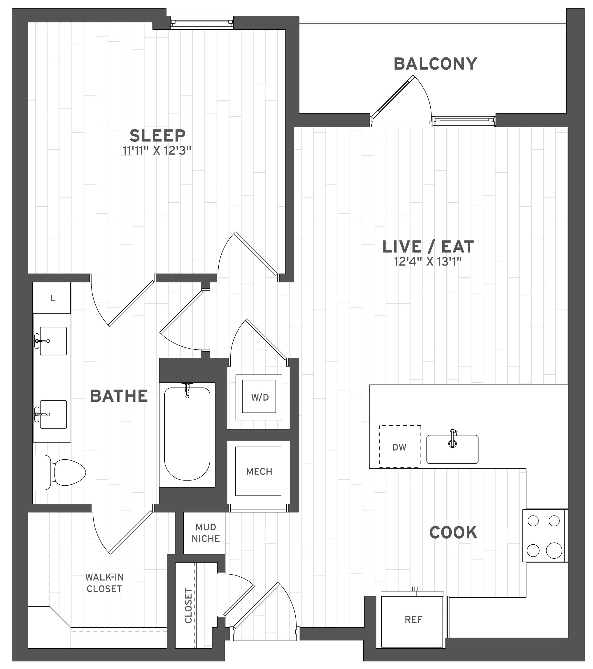 Floor Plan Image of Apartment Apt A-306