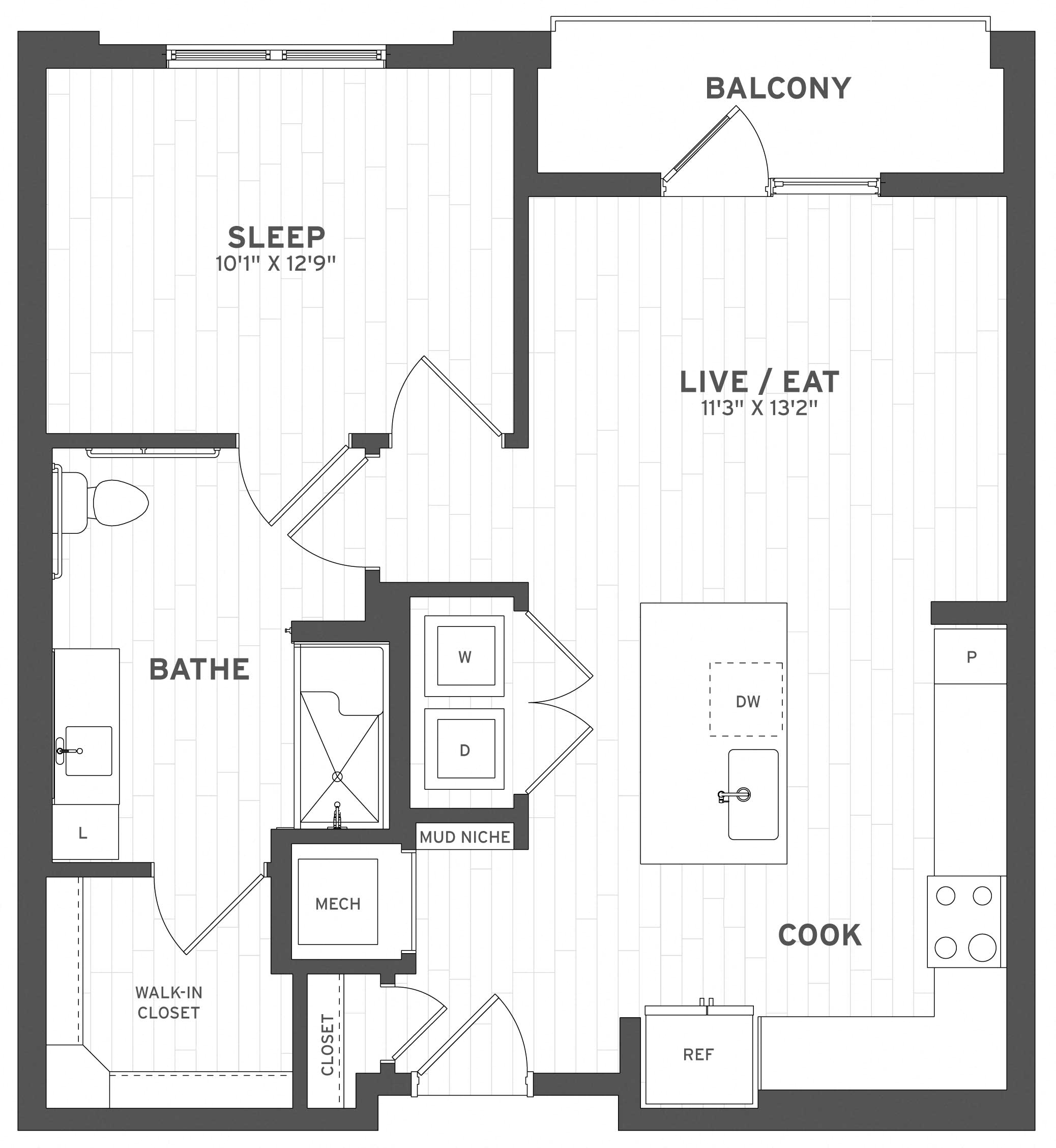 Floor Plan Image of Apartment Apt B-108