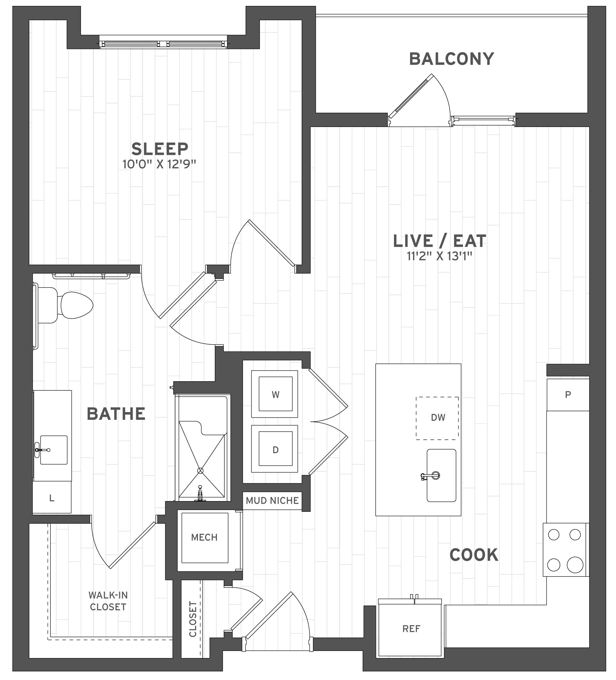 Floor Plan Image of Apartment Apt C-412