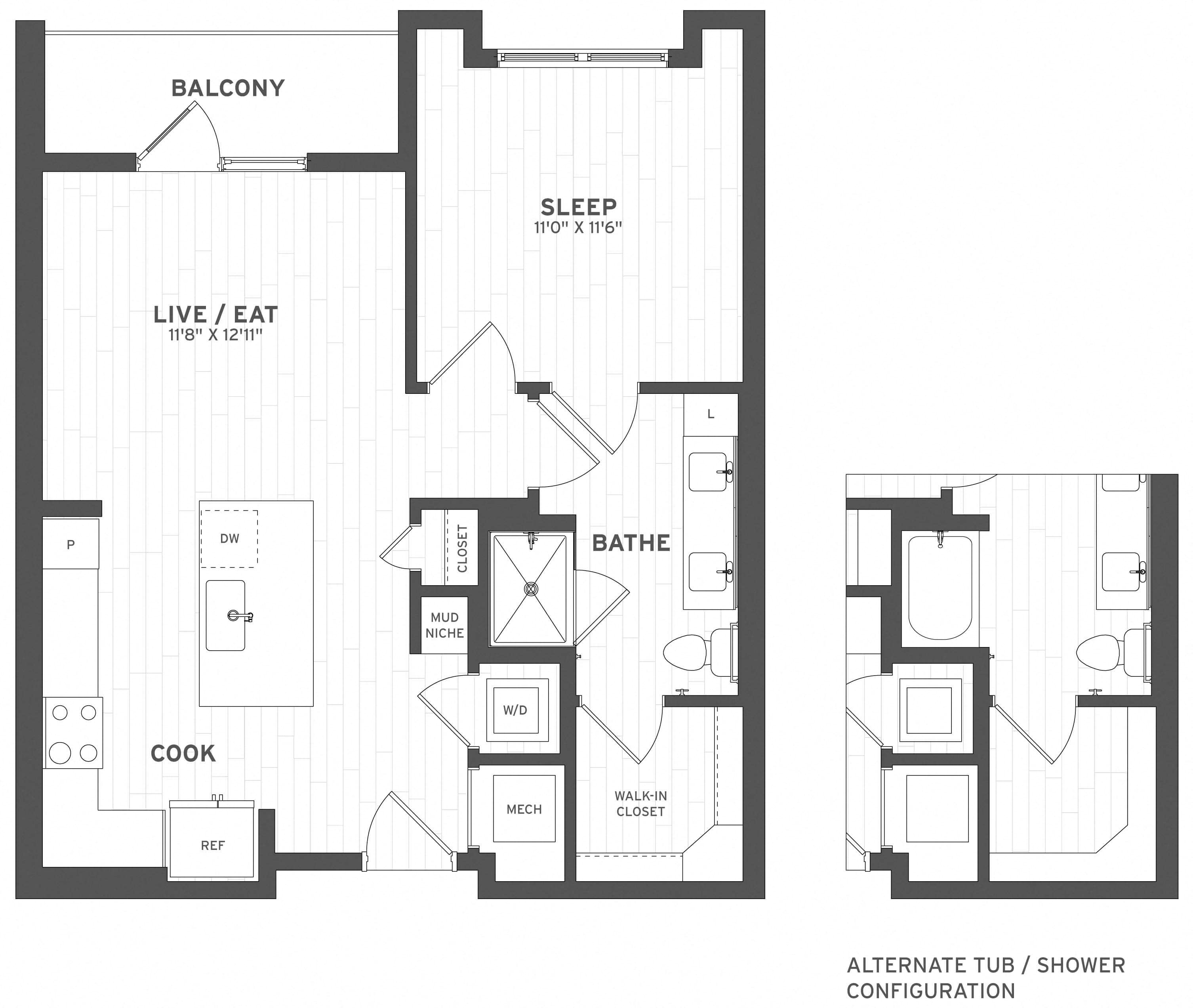 Floor Plan Image of Apartment Apt A-313