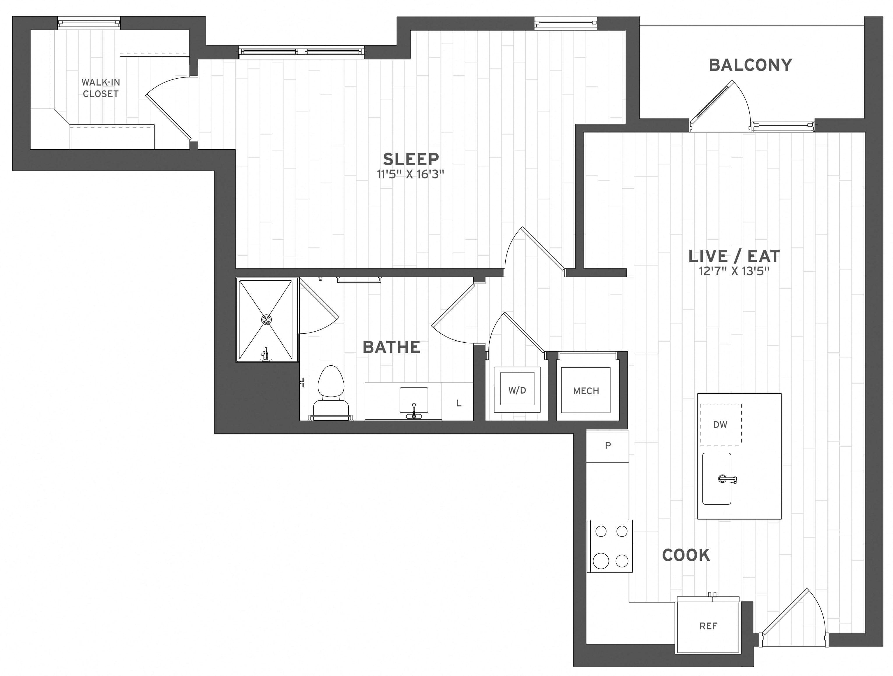 Floor Plan Image of Apartment Apt C-220