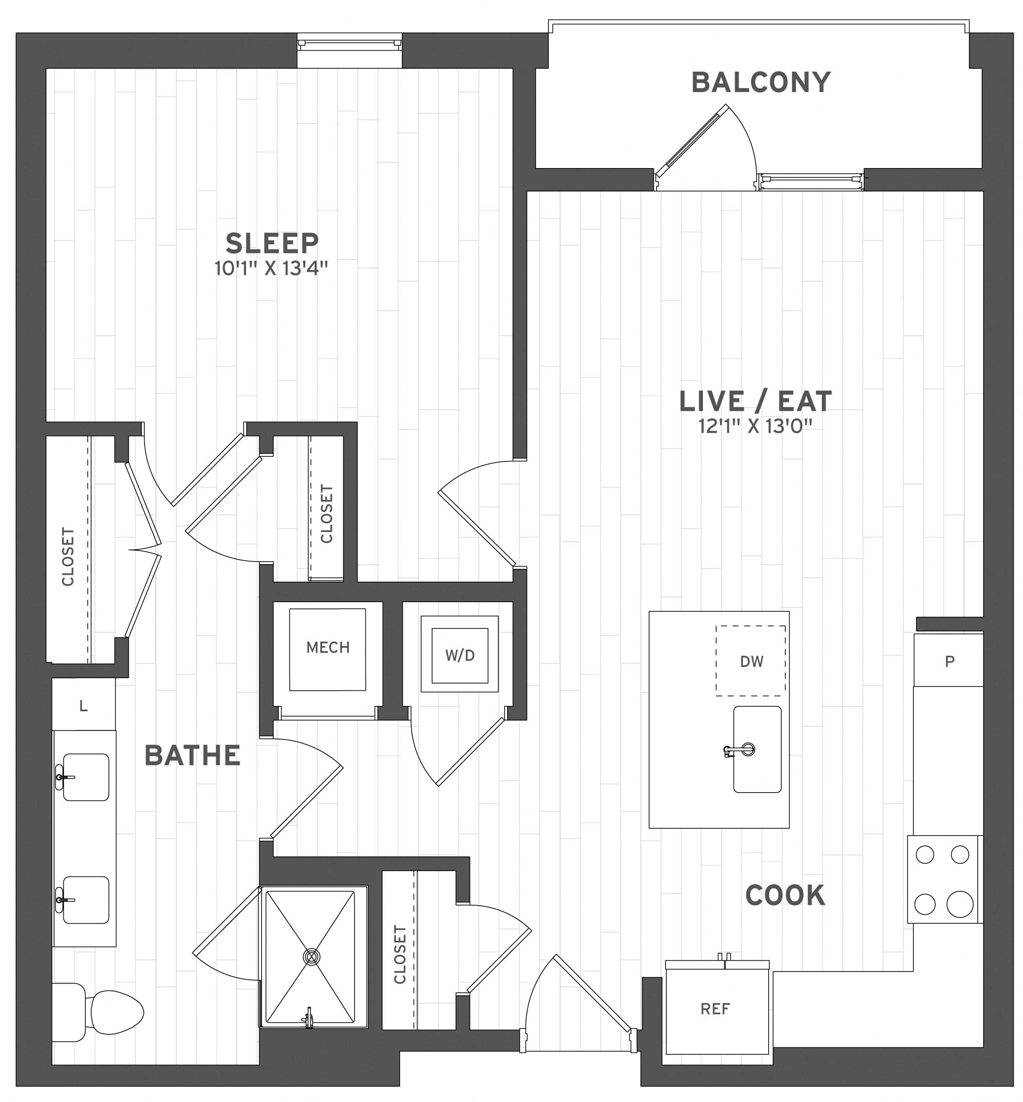 Floor Plan Image of Apartment Apt C-121