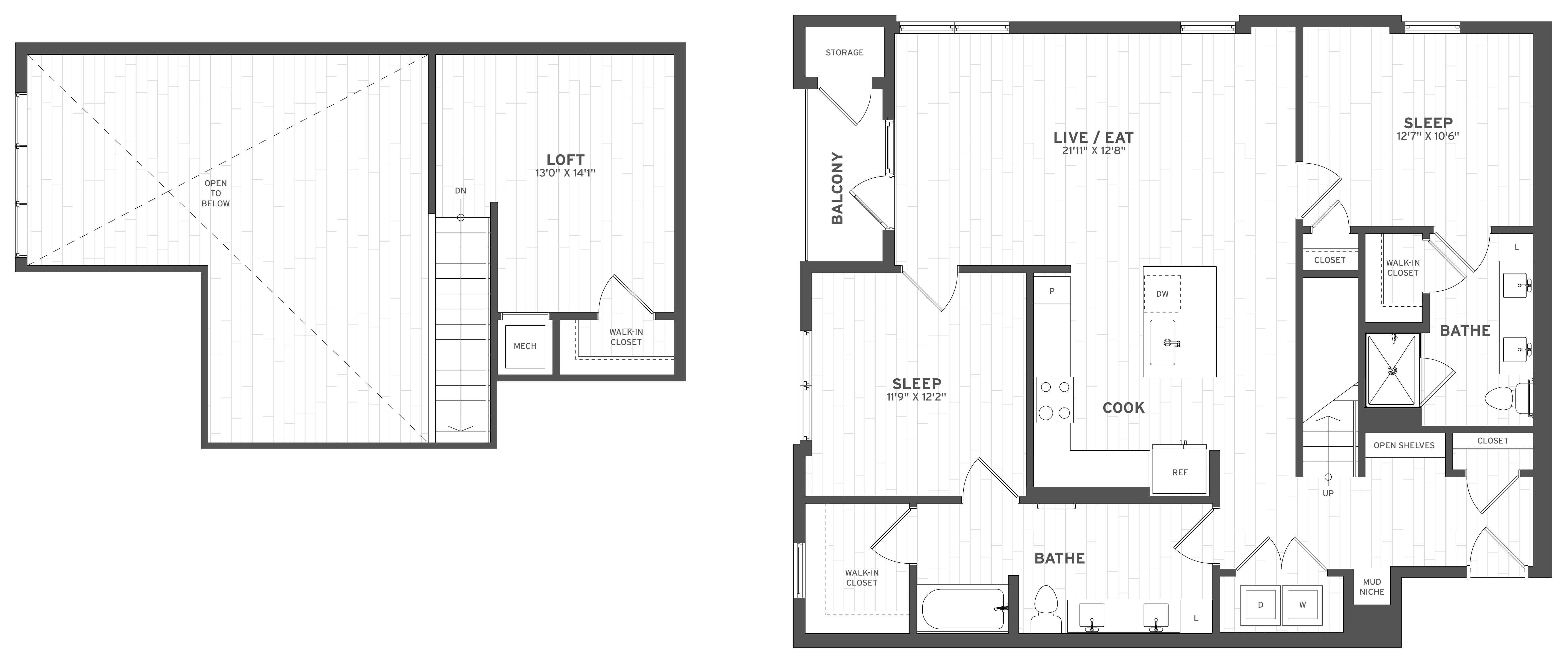 Floor Plan Image of Apartment Apt C-422