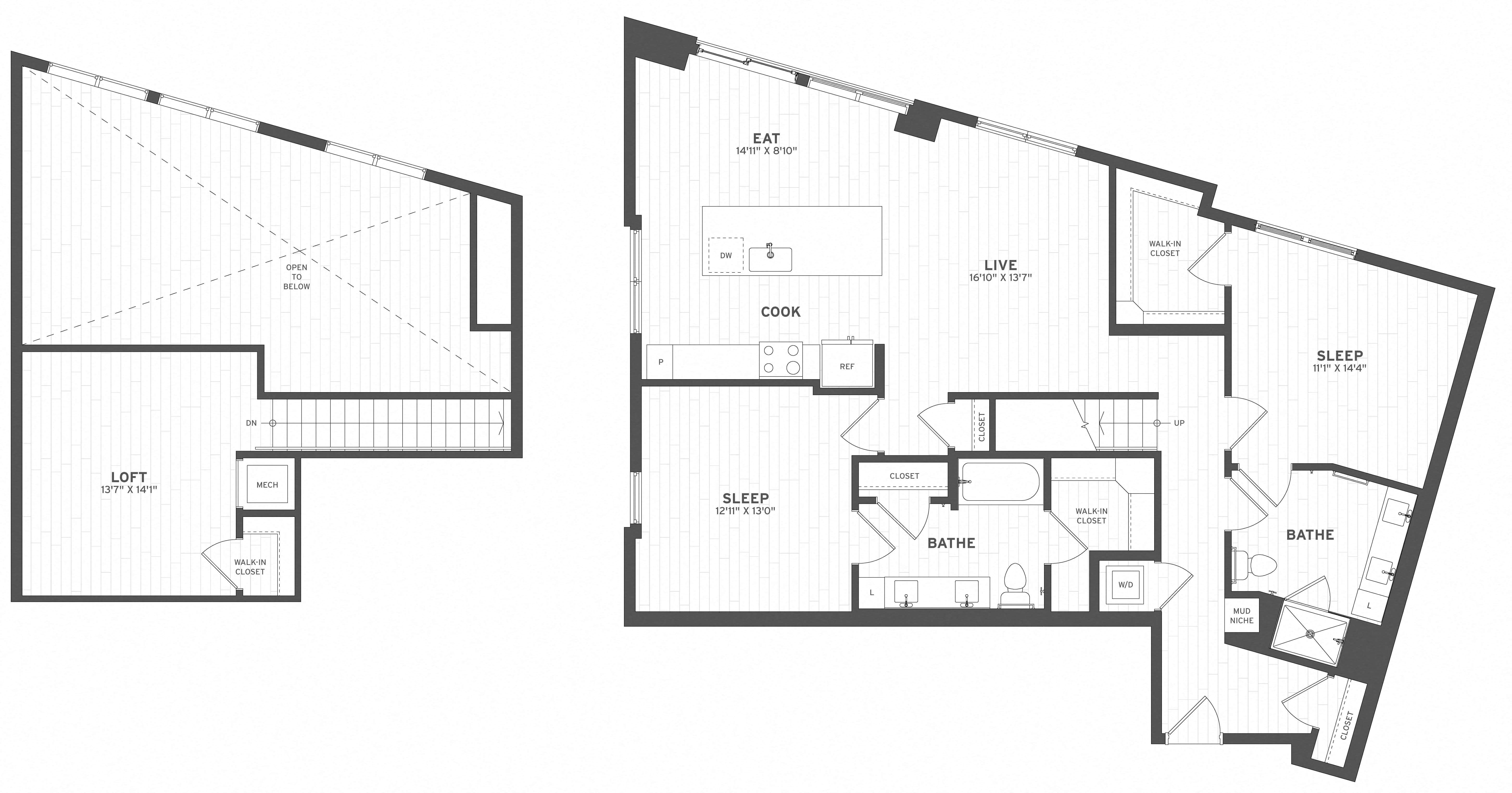 Floor Plan Image of Apartment Apt C-416