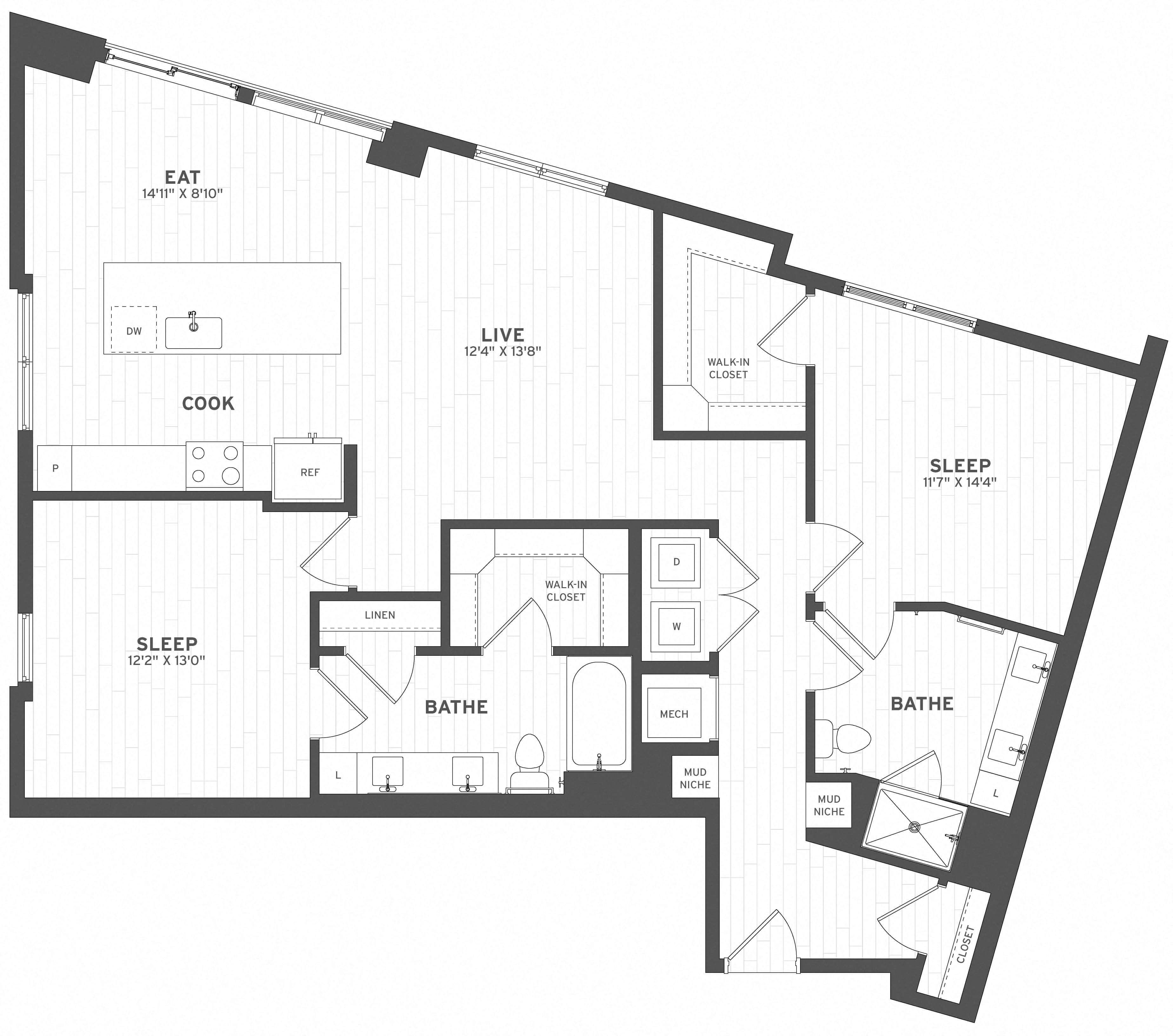 Floor Plan Image of Apartment Apt C-216