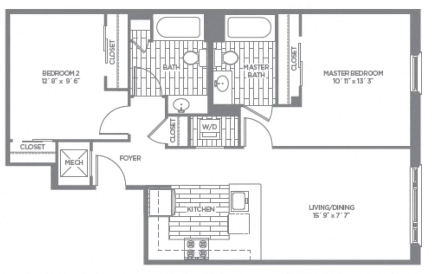 Floor Plan Image of Apartment Apt 211-1