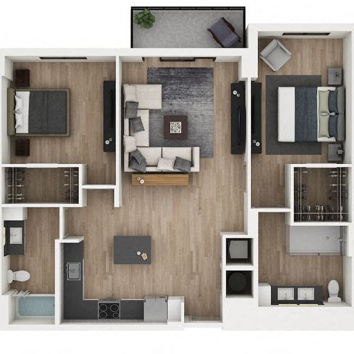 Floor Plan Image of Apartment Apt 2-0505