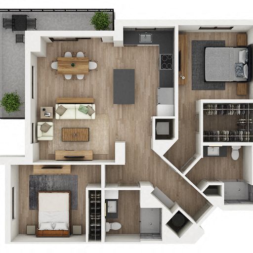 Floor Plan Image of Apartment Apt 2-0412