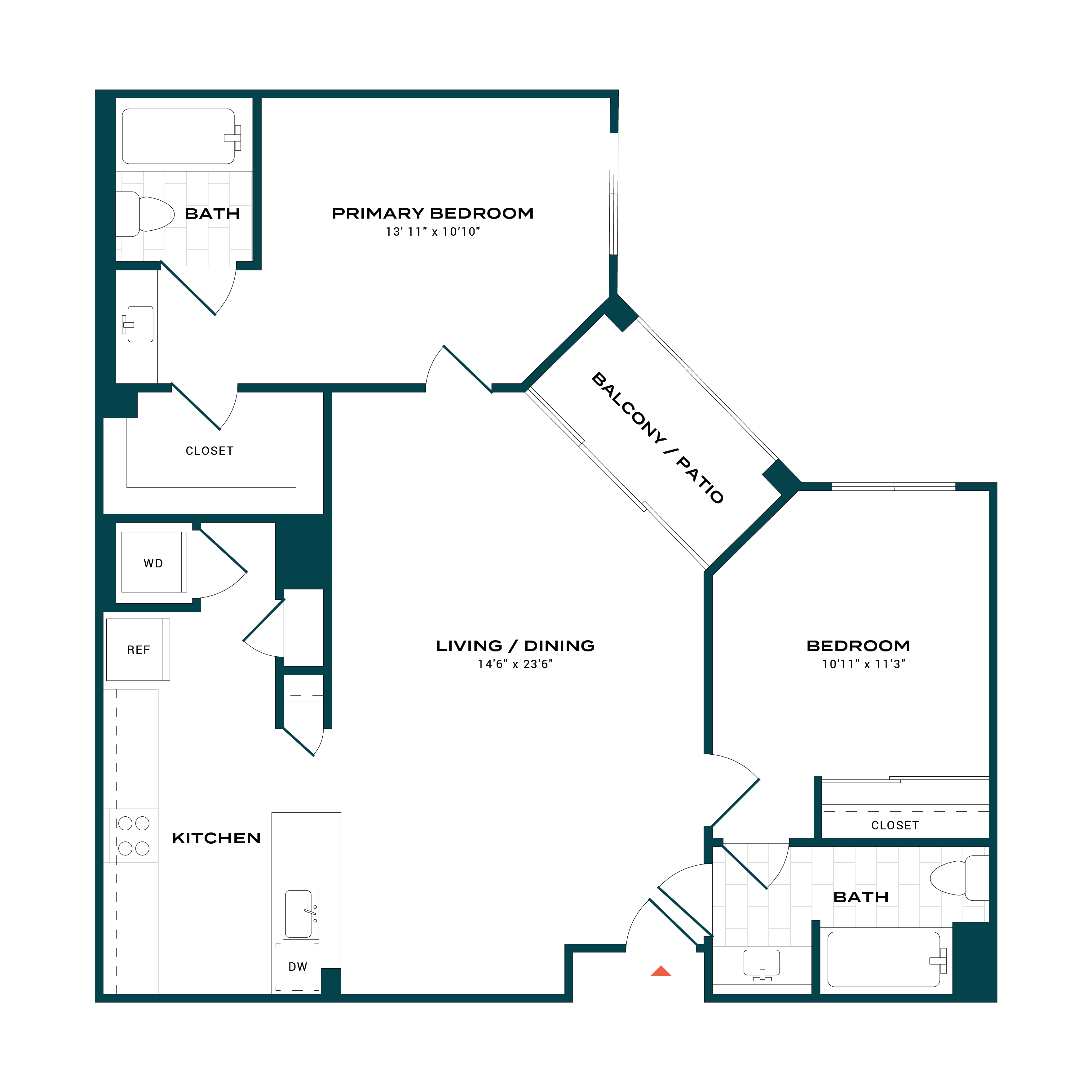 Floor Plan Image of Apartment Apt 412