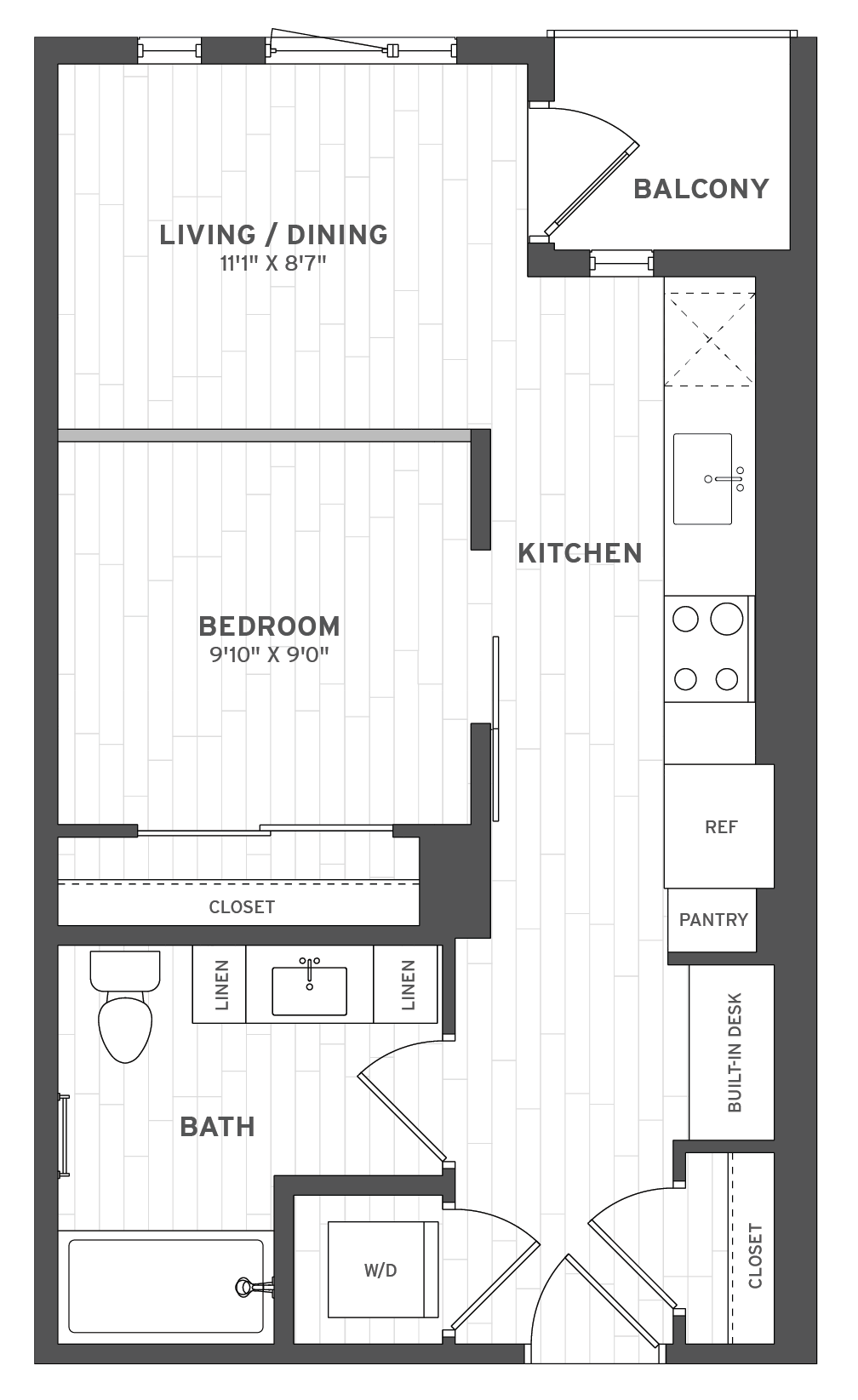 Floor Plan Image of Apartment Apt A-411